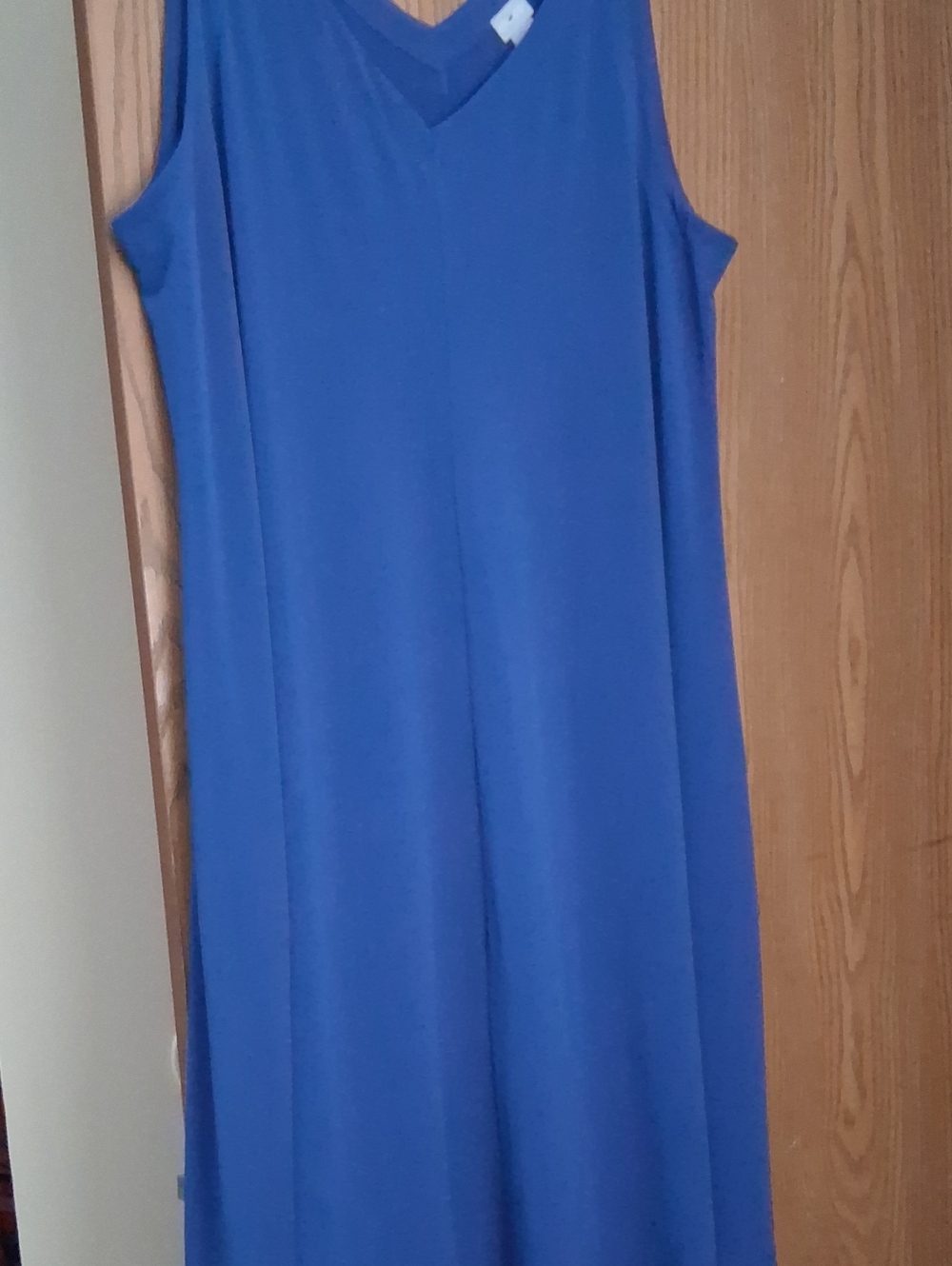 Chico's Sleeveless V-Neck Plus Size Royal Blue  Knee Length Dress